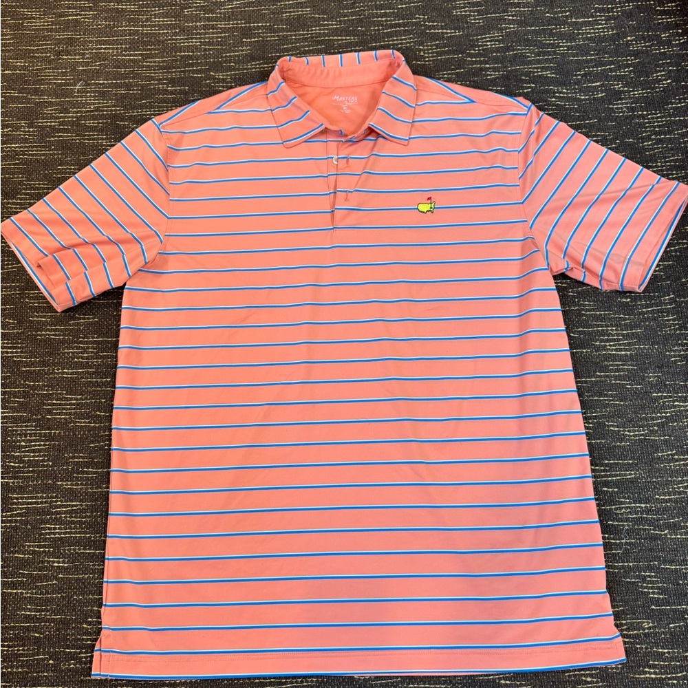 Masters Pink and Blue Striped Polo Shirt